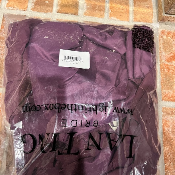 Light in the Box NWT sz 10, 3 piece formal chiffon pantsuit with wrap in Grape - Picture 8 of 8